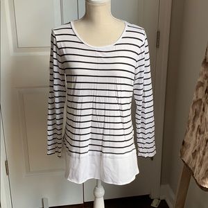 White and Black long sleeve tunic size L
